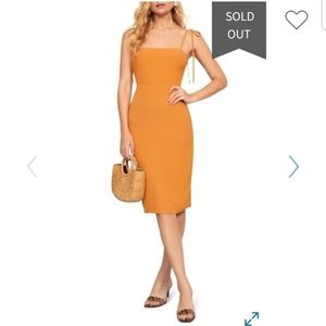 Reformation jasper tie strap crepe dress